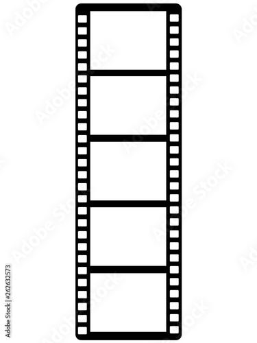 Film - photo frame. Cellulose film. Photo film - decor for registration of photos and storyboards. Film for the camera five frames. Vector picture