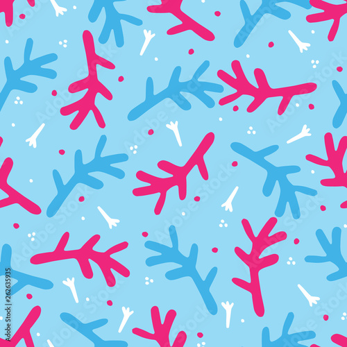 Abstract cut out leaf shapes. Vector pattern seamless background. Hand drawn matisse style collage graphic illustration. Trendy decor, modern fashion all over prints, wallpaper. Tossed bright leaves.