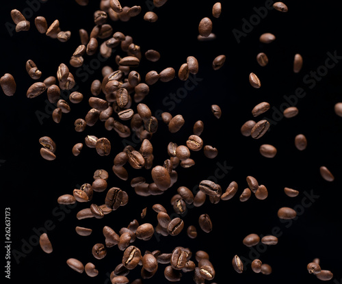 falling coffee beans background