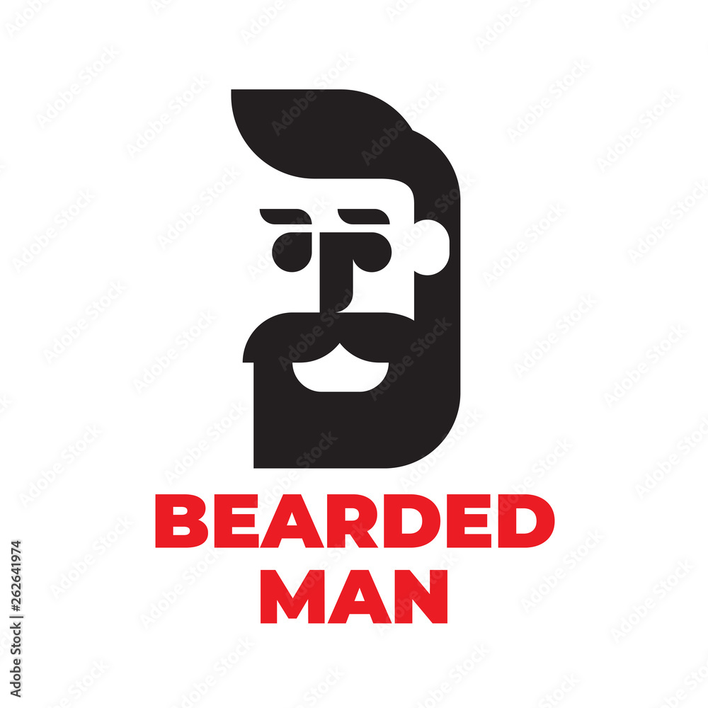 Illustration of a man with a beard and mustache, for barbershop or male hairdresser