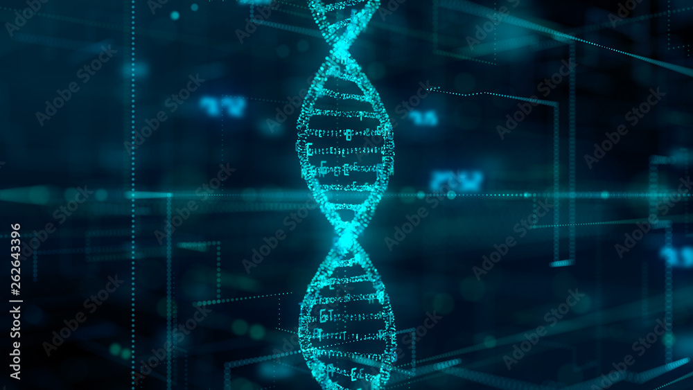 Human genome mapping research of human DNA double helix and genes in molecular chemistry - 3D render Human genome mapping research of human DNA double helix and genes in molecular chemistry - 3D render