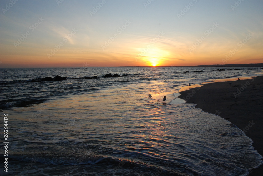 SUNSET AT ATLANTIC OCEAN BEACH