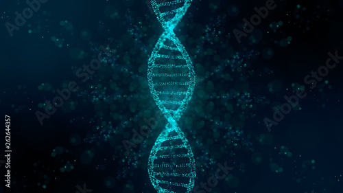 DNA double helix genetic engineering of human genes graphic animation conceptual digital background - 3D render