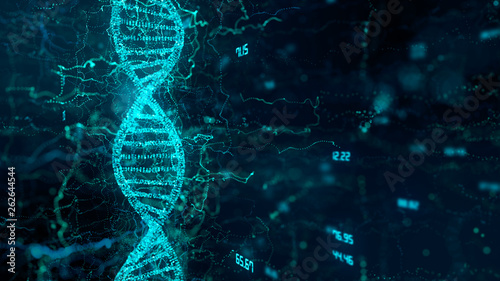 CRISPR Cas9 Genetic manipulation DNA double helix repair mechanisms of genetic engineering - 3D render photo