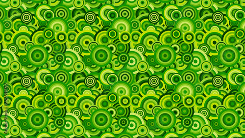Green Seamless Overlapping Concentric Circles Pattern