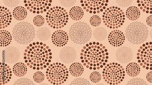Brown Seamless Dotted Concentric Circles Pattern Illustration