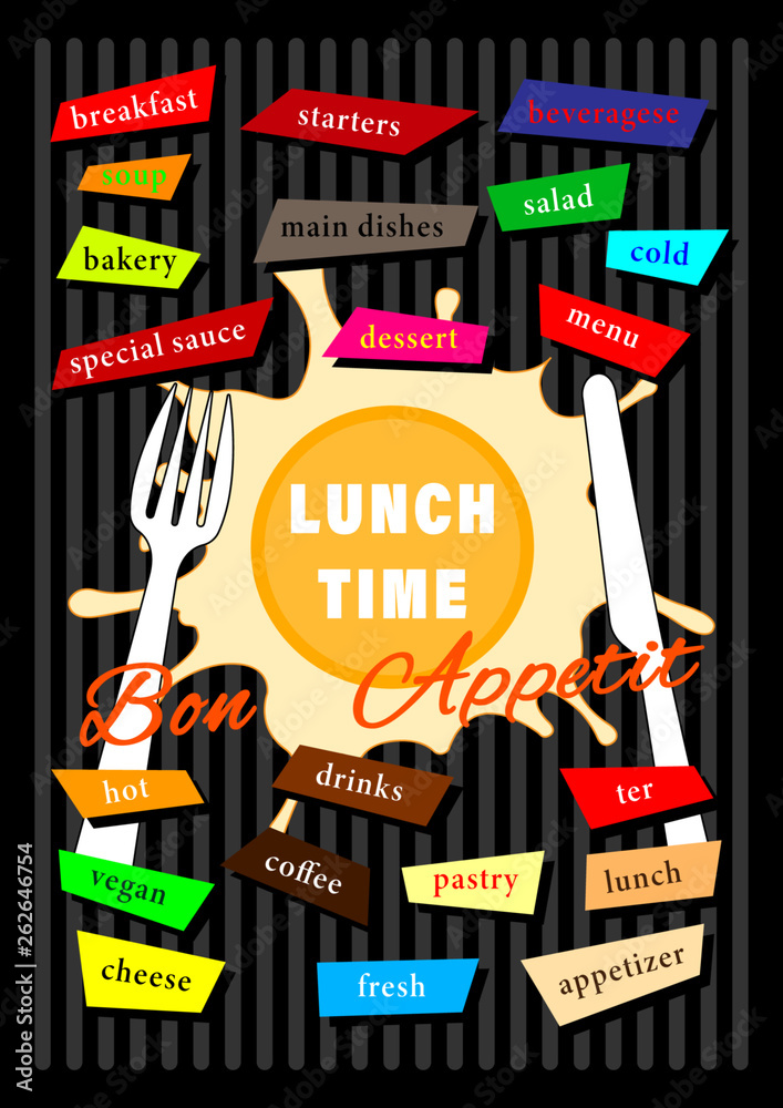 Cover Broshure Design Menu Lunch Time Stock Vector Adobe Stock