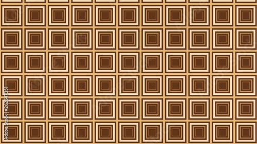 Brown Seamless Concentric Squares Pattern Vector Illustration