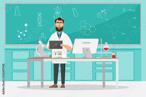 medical concept. Scientists man research in a laboratory lab