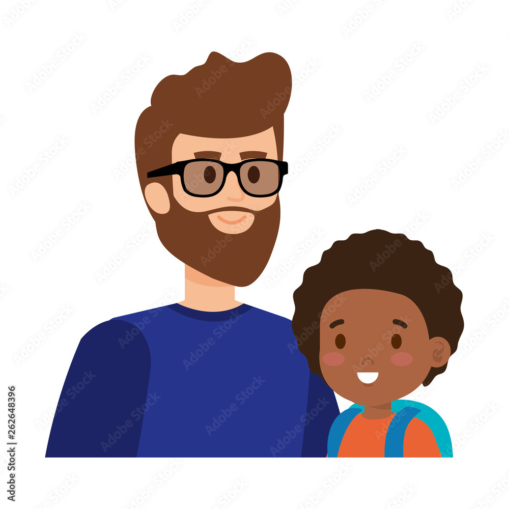 young father with son characters young father with son characters