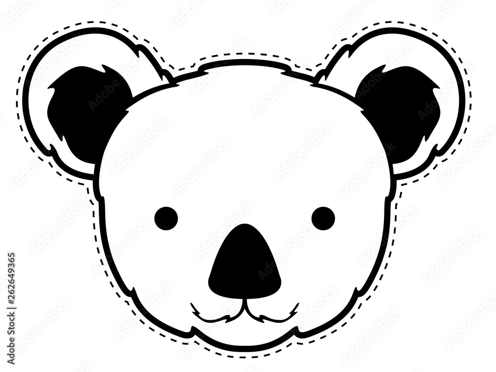 Cute koala face dotted sticker. Vector illustration design Cute koala face dotted sticker. Vector illustration design