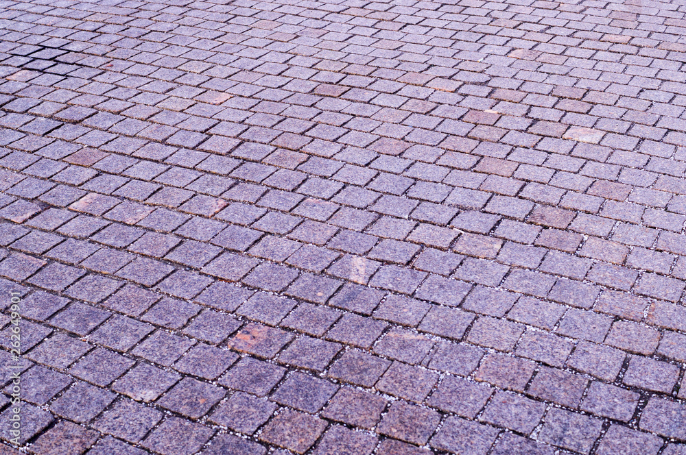 paved tiled sidewalk with perspective view. background, urban.