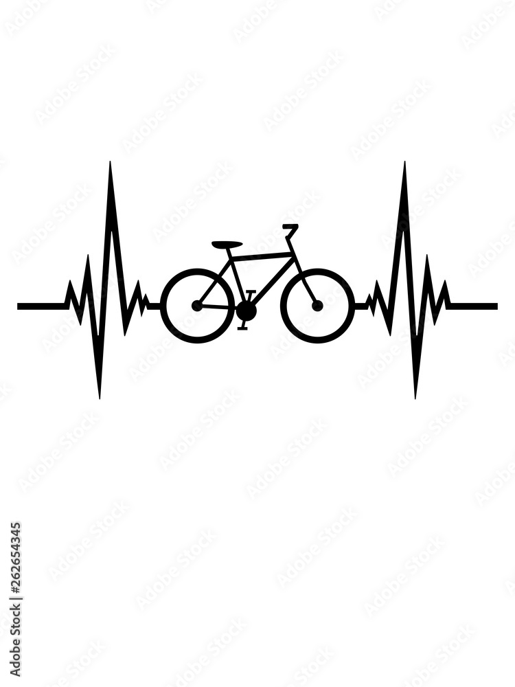 Fototapeta fahrrad puls herzschlag frequenz fahren sport bike drahtesel gesund clipart design mountainbike herrenfahrrad logo