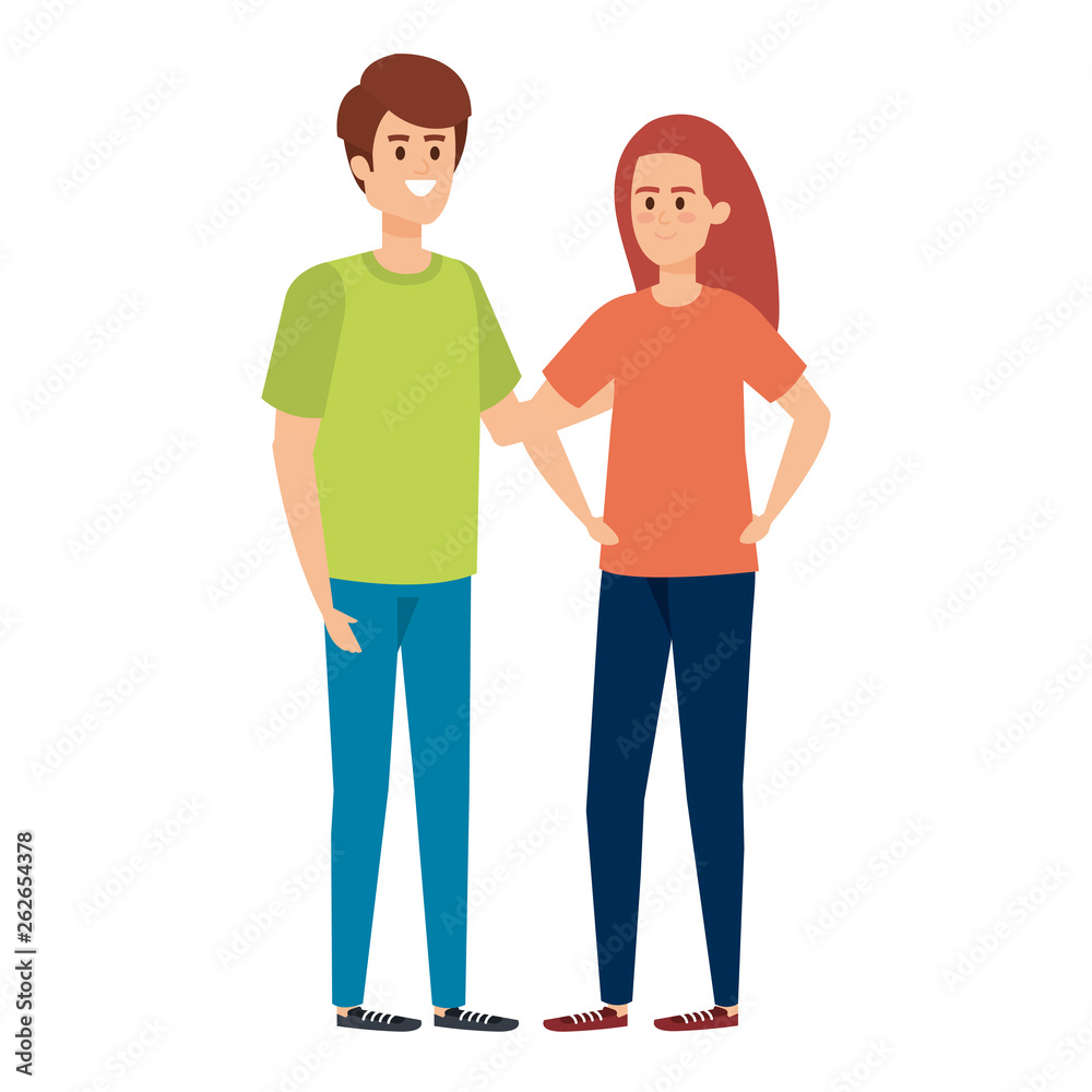 young couple avatars characters young couple avatars characters