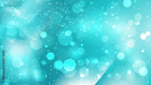 Abstract Turquoise Bokeh Lights Background Design
