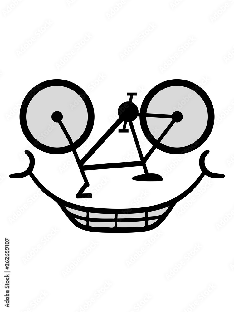 fahrrad gesicht comic cartoon lustig fahren sport bike drahtesel gesund  clipart design mountainbike herrenfahrrad logo 素材庫插圖| Adobe Stock