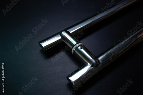 Stainless steel door handle for installing aluminum doors and glass doors
