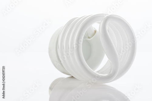 Spiral of white light bulb