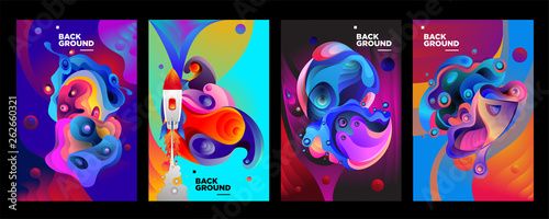 set of banner templates. universe. space. space trip. design. vector illustration.