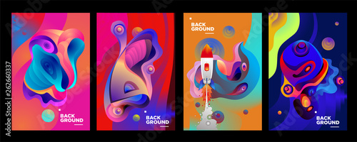 set of banner templates. universe. space. space trip. design. vector illustration.