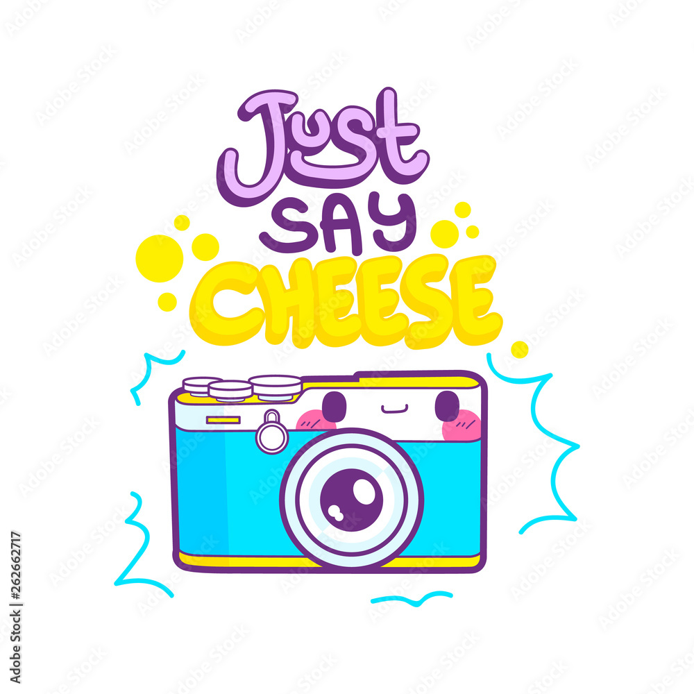 Obraz premium cute camera sticker emoticon