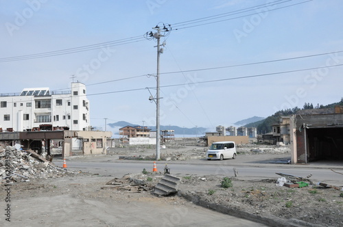 Seriously Damaged City by Tsunami Disaster in Japan 2011 © Atsushi