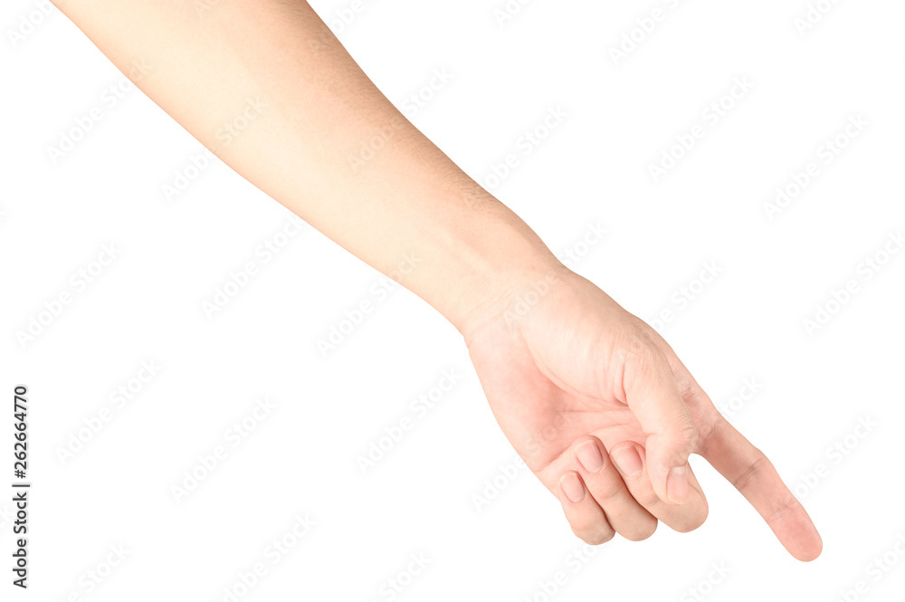 Hand touching or pointing to something