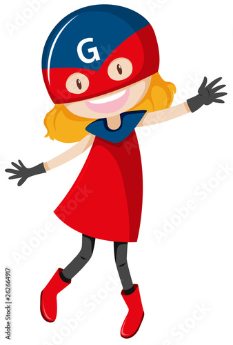 Girl in hero costume
