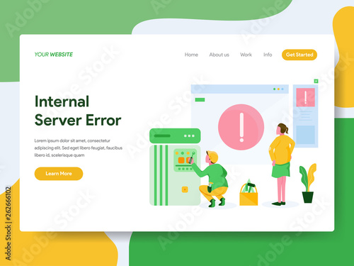 Landing page template of Internal Server Error Illustration Concept. Modern Flat design concept of web page design for website and mobile website.Vector illustration