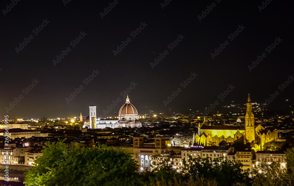 Night lights of Florence Italy