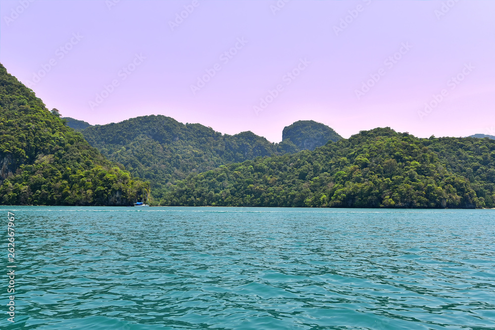 Beautiful blue sea ocean in Langkawi Island, Malaysia