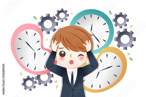 businessman busy with time