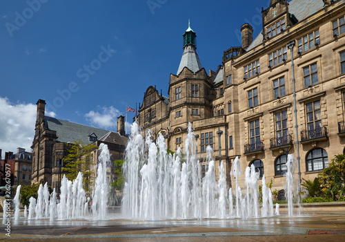 The fountain in the Peace Gardens. Sheffield. England photo