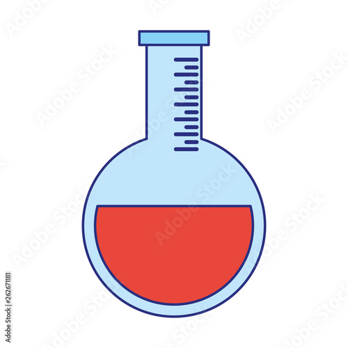 Chemistry flask symbol isolated blue lines