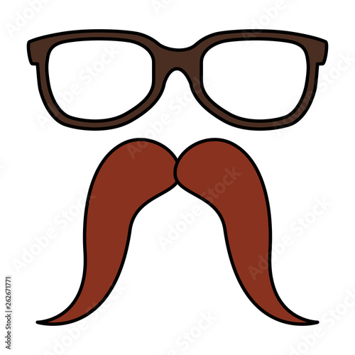 eyeglasses and mustache hipster style