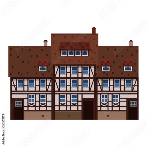 Old house, home, building facade Europe medieval tradition