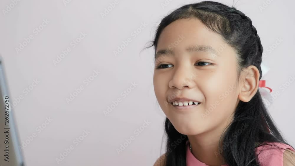 girl looking something in laptop with surprise and wow girl looking something in laptop with surprise and wow