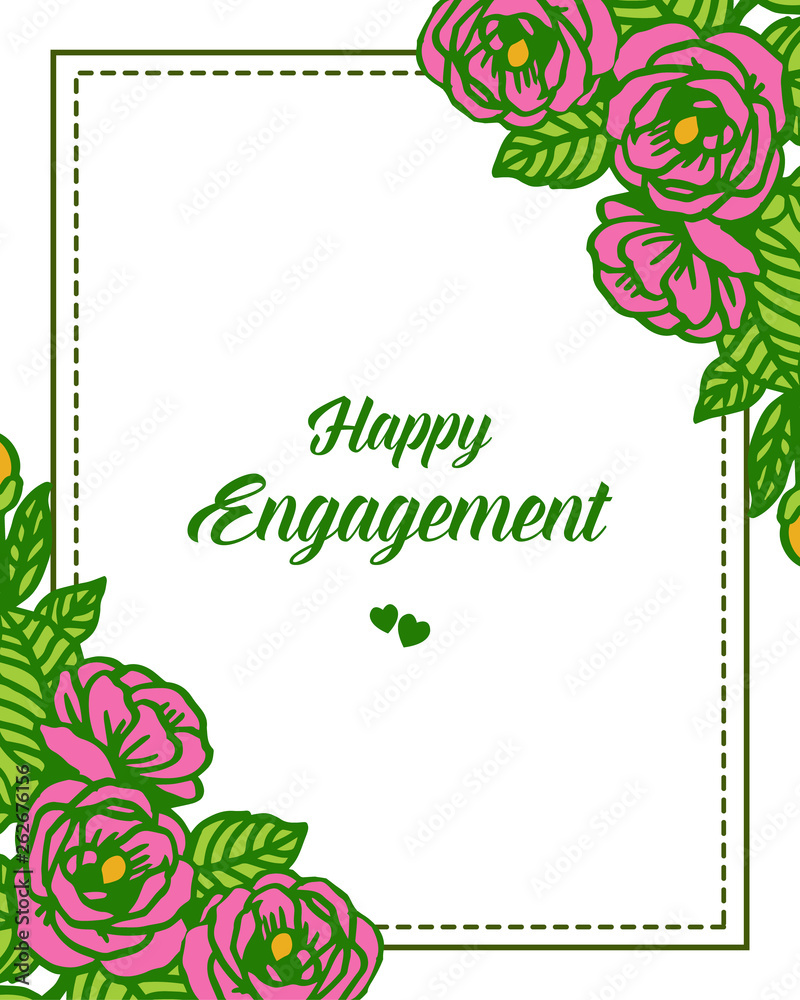 Vector illustration leaf floral frame elegant for ornate of happy engagement Vector illustration leaf floral frame elegant for ornate of happy engagement