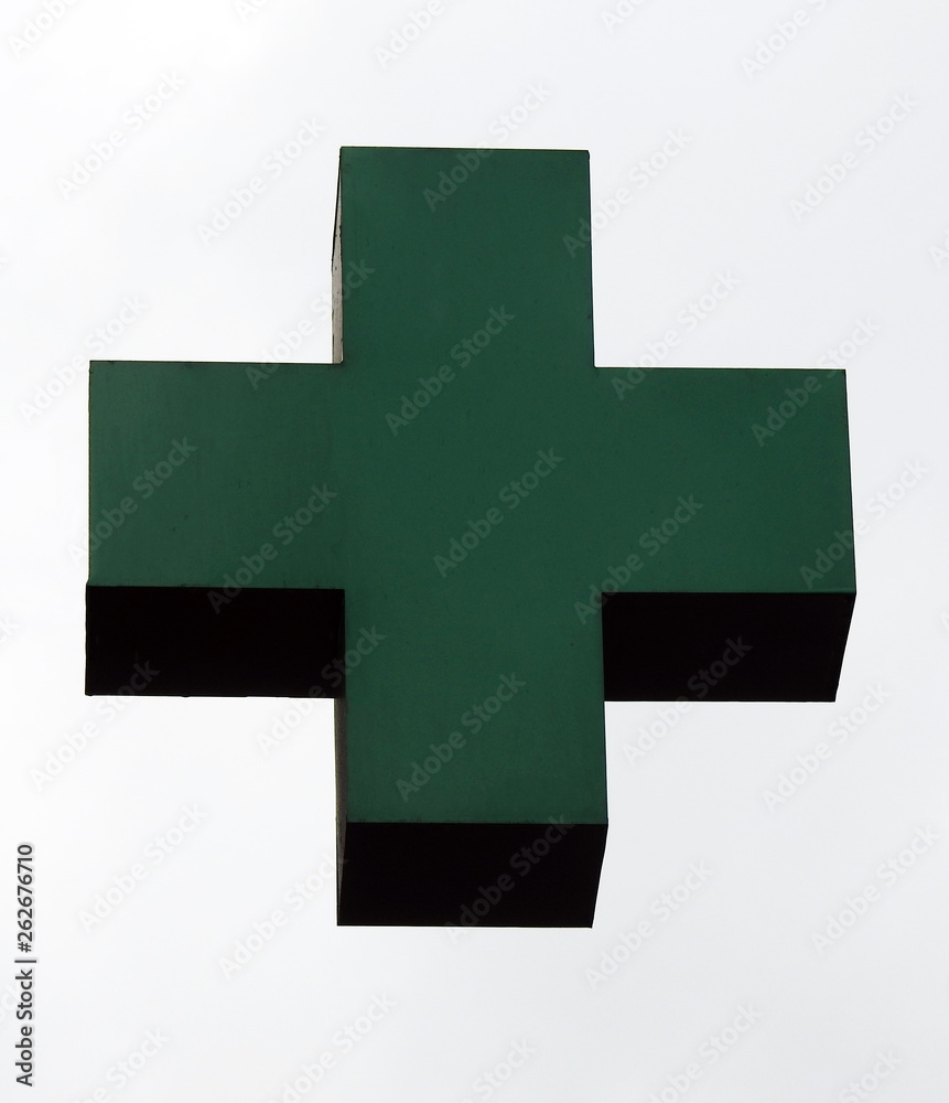 Green cross, pharmacy. Isolated. Green cross, pharmacy. Isolated.