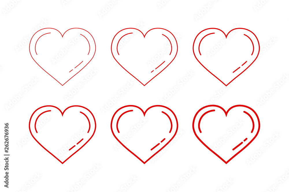Set hearts. Valentine's day vector. Love symbol.