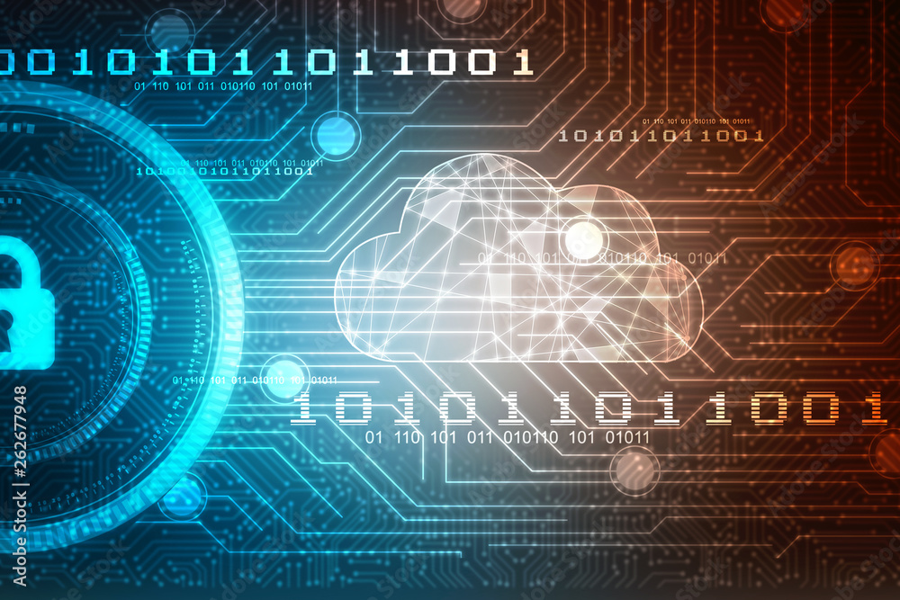 Obraz premium 2d rendering technology Cloud computing 