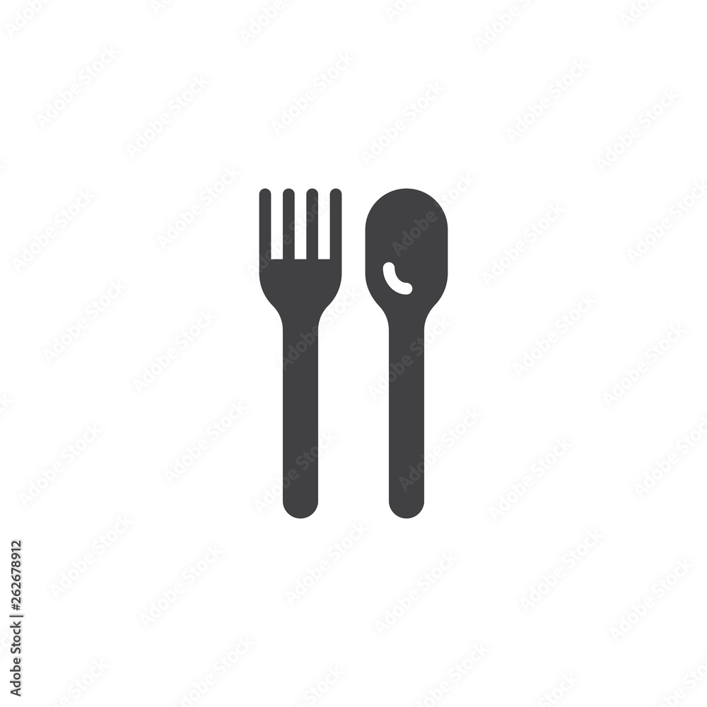 Spoon and fork vector icon. filled flat sign for mobile concept and web design. Kitchen cutlery glyph icon. Symbol, logo illustration. Pixel perfect vector graphics Spoon and fork vector icon. filled flat sign for mobile concept and web design. Kitchen cutlery glyph icon. Symbol, logo illustration. Pixel perfect vector graphics