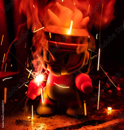 fire toy with sparks