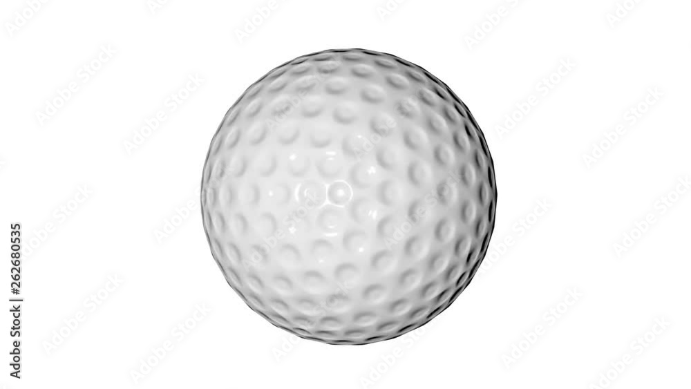 Golf ball rotating on white background. Golf ball animation Golf ball rotating on white background. Golf ball animation