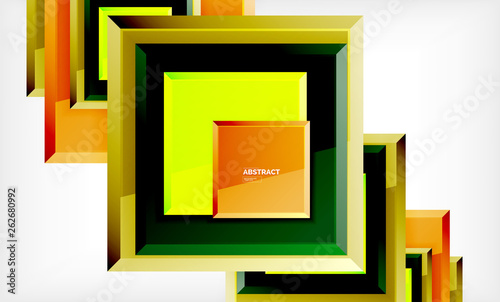 Geometric abstract background, modern square design
