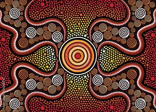 Aboriginal dot art vector background