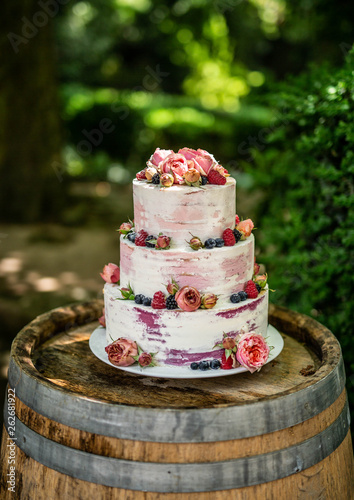 wedding cake with flowers