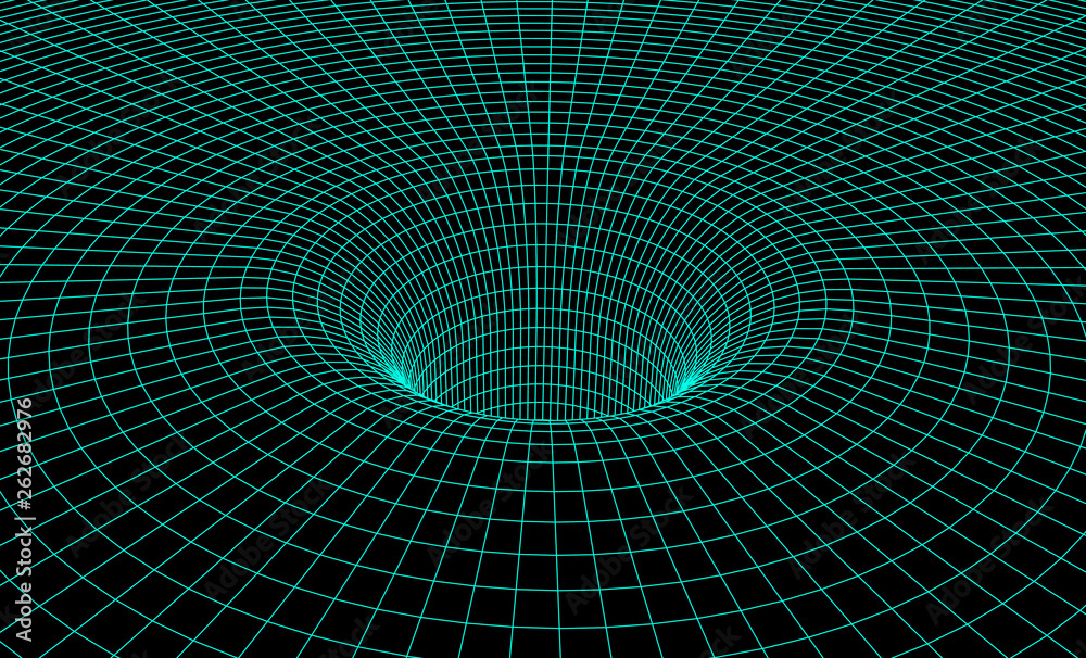 Black hole scheme with gravity grid as scientific abstract background Black hole scheme with gravity grid as scientific abstract background