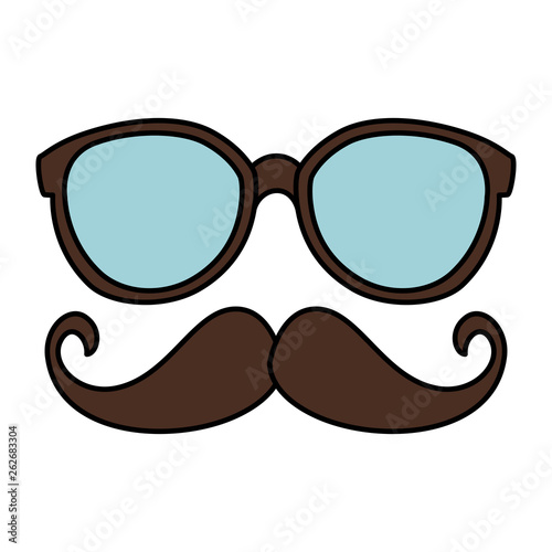 eyeglasses and mustache hipster style