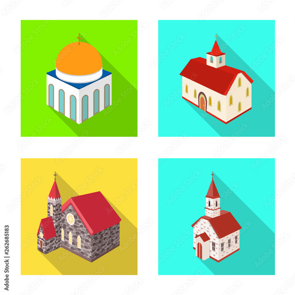 Vector design of temple and historic logo. Collection of temple and faith vector icon for stock. Vector design of temple and historic logo. Collection of temple and faith vector icon for stock.